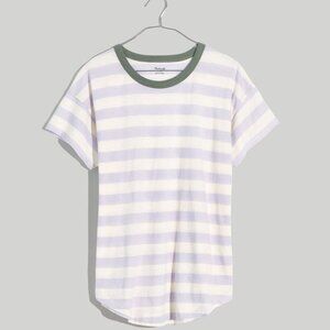 Madewell Whisper Cotton Rib-Crewneck Ringer Tee in Thurman Stripe